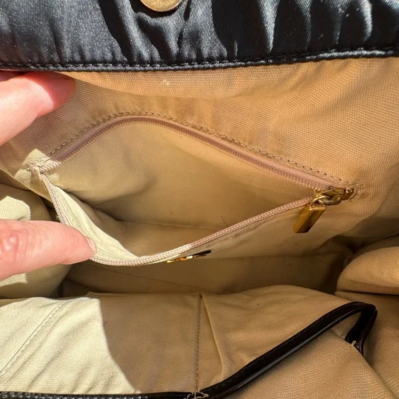 Tory Burch Black Nylon and Patten Leather Bag - Picture 10 of 14